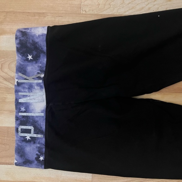 Pink Victoria Secret MLB NY Yankees Capri leggings yoga pants baseball - Picture 4 of 6